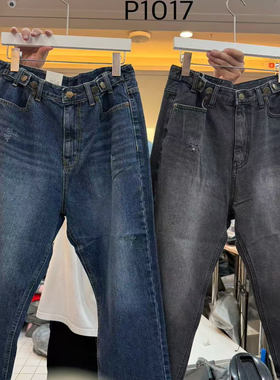 现韩国东大门2025秋季新款ITZEL复古个性宽松显瘦休闲牛仔裤P1017