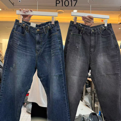 现韩国东大门2025秋季新款ITZEL复古个性宽松显瘦休闲牛仔裤P1017