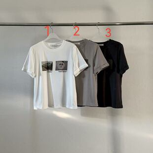 are宽松型圆领纯色透气印花短袖 T恤女 新款 韩国东大门2026春季