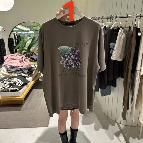 韩国东大门2026春季新款GRADE时尚拼接百搭纯色宽松短袖T恤 - 封面