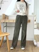 SUAN直筒松紧腰加绒休闲裤 韩国东大门代购 2025冬新款 女329