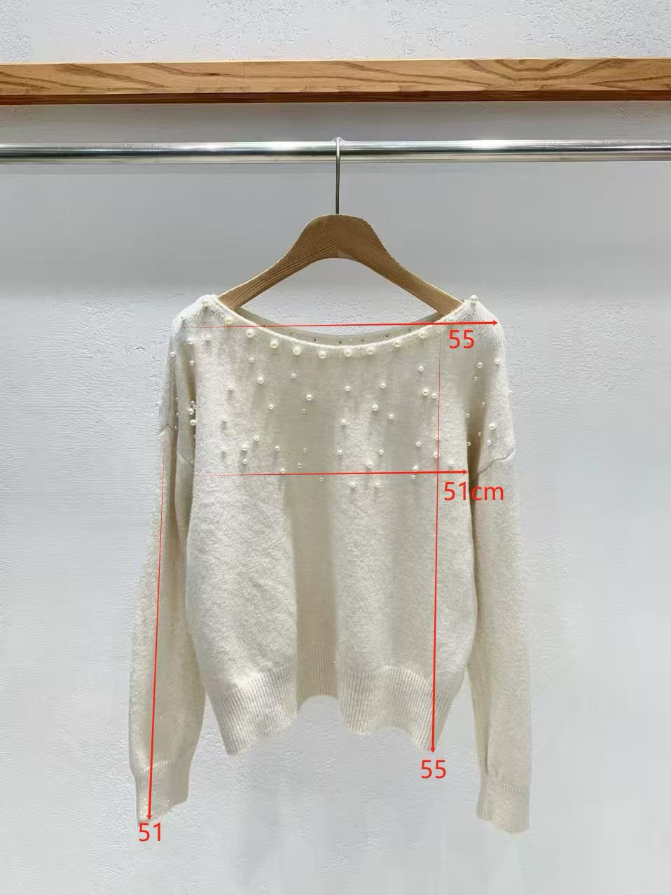 J韩国东大门2025新款INTRO时尚百搭钉珠针织衫女宽松显瘦毛衣上衣
