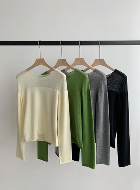 韩国东大门Logarden2024秋新款软糯百搭简约套头针织衫