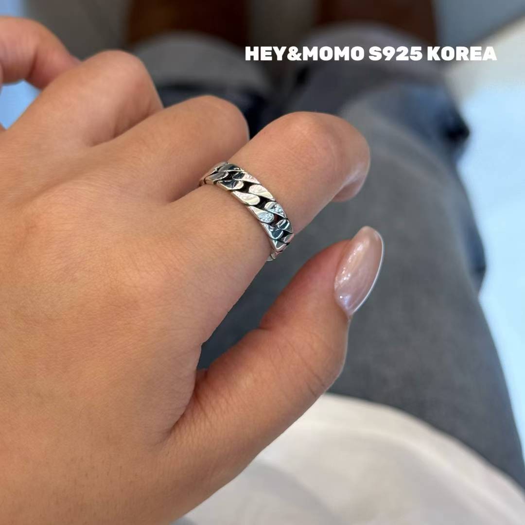 韩国东大门2025新款MOMO时尚百搭简约开口戒指