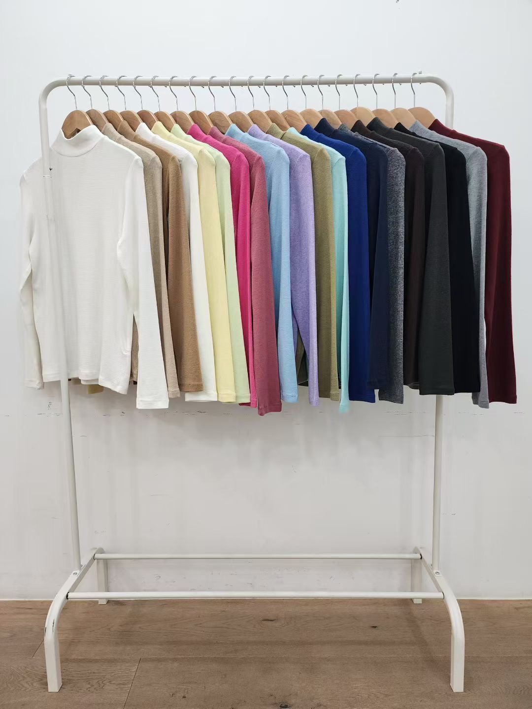 韩国东大门2025秋冬新款LEMIU 半高领纯色百搭羊毛天丝打底衫tee