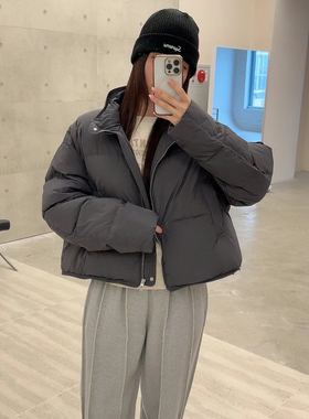 现valuable韩国东大门代购2025冬季款短立领羽绒服拉链面包服基础