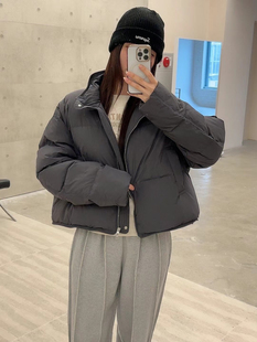 现valuable韩国东大门代购2026冬季款短立领羽绒服拉链面包服基础