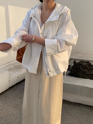 韩国东大门2026春季新品cobalt blue时尚连帽拉链宽松风衣外套