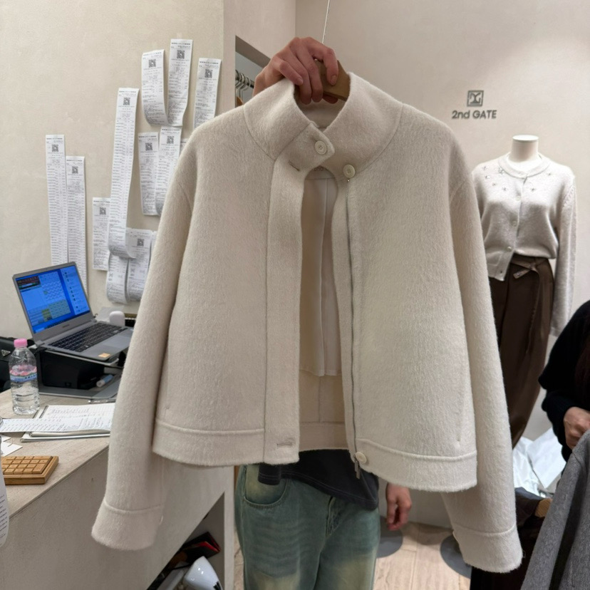 韩国东大门2025冬新款2nd GATE潮流个性百搭立领毛呢外套