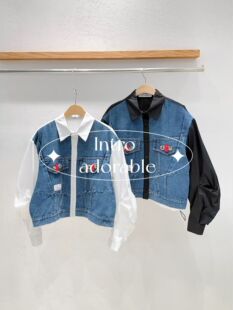 韩国东大门2026春季INTRO时新品时尚百搭翻领拼接牛仔短外套女