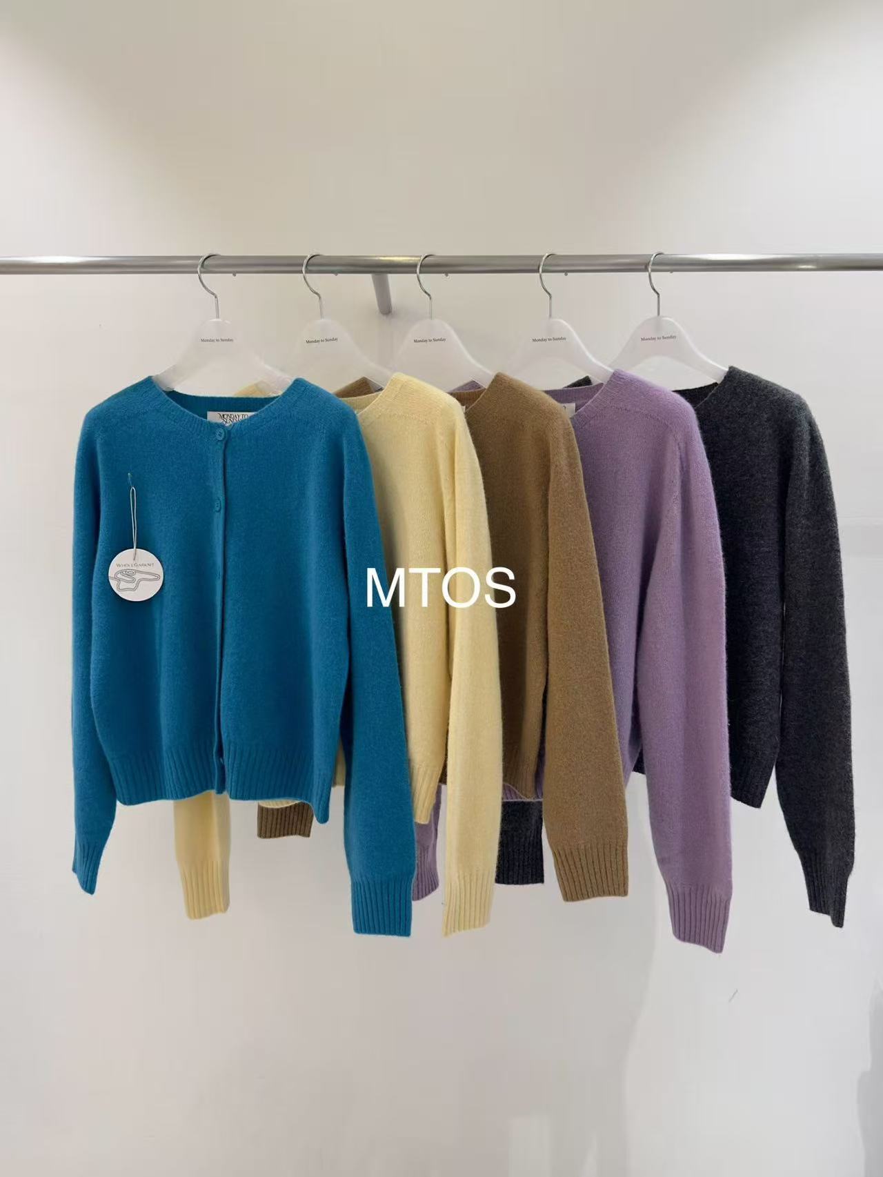 韩国东大门2025冬新款Monday To Sunday时尚百搭圆领长袖针织开衫