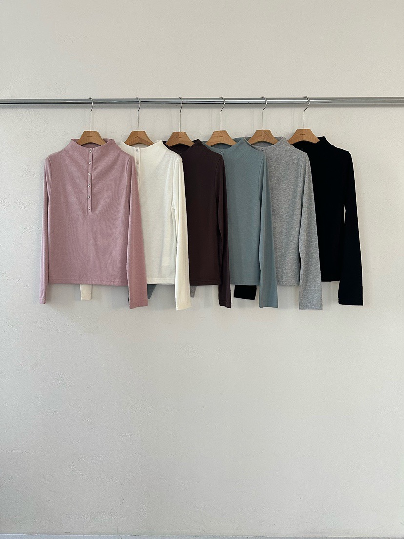 韩国东大门2025冬季新款2nd GATE时尚百搭气质半高领长袖T恤