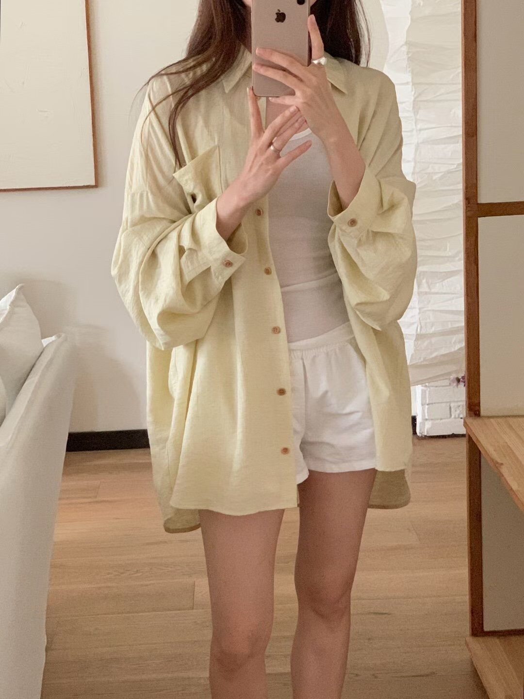 韩国东大门2026春新款crispy时尚百搭翻领宽松长袖衬衫防晒衣