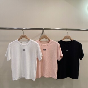 韩国东大门代购20256春新remaking圆领小标字母短袖T恤女