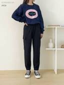 卫裤 韩国东大门代购 936 松紧腰小脚工装 裤 2025冬新款 SUAN