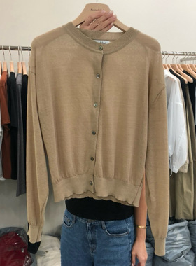 韩国东大门代购2025秋季新款 Remaking圆领系扣毛衣针织衫开衫