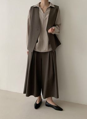 韩国东大门2025冬季新款Neutra时尚百搭马甲+休闲裤套装