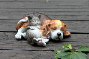 摆件出口猫狗花园汪喵岁月静好