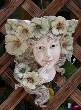 包邮庭院复古唯美浪漫花神壁挂