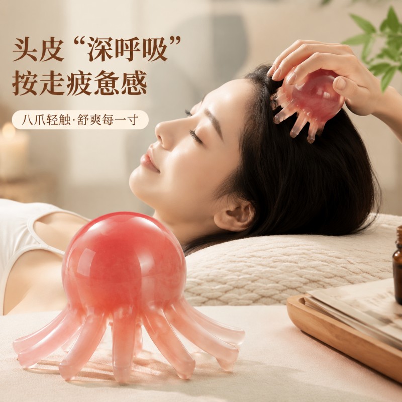 八抓鱼按摩梳大号章鱼多功能头部头皮按摩洗头梳背部推拿经络梳子