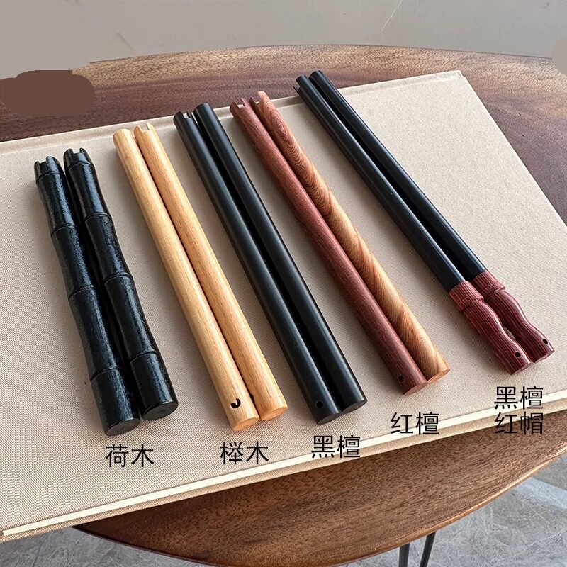 蚕丝扇子骨架扇柄夏天榉木团扇手柄黑檀木柄红檀木宫汉服配件古风