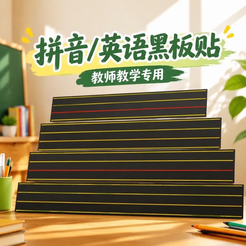 四线三格磁性黑板贴教学专用拼音格田字格可擦写粉笔冰箱贴磁力贴