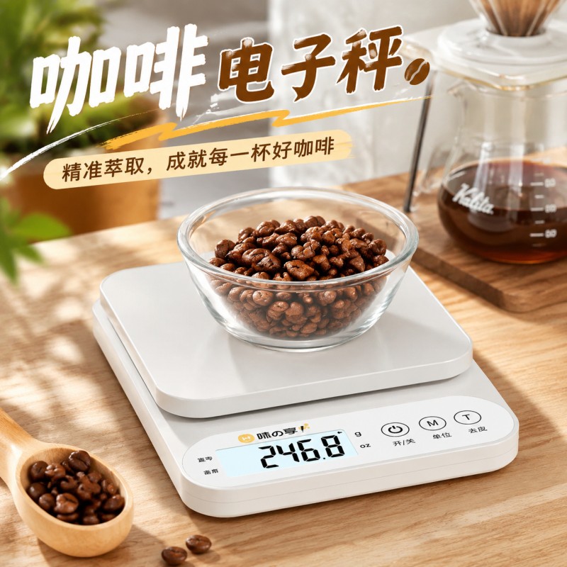 咖啡电子秤婴儿辅食克称高精度减肥食物称家用厨房小型精准烘焙秤