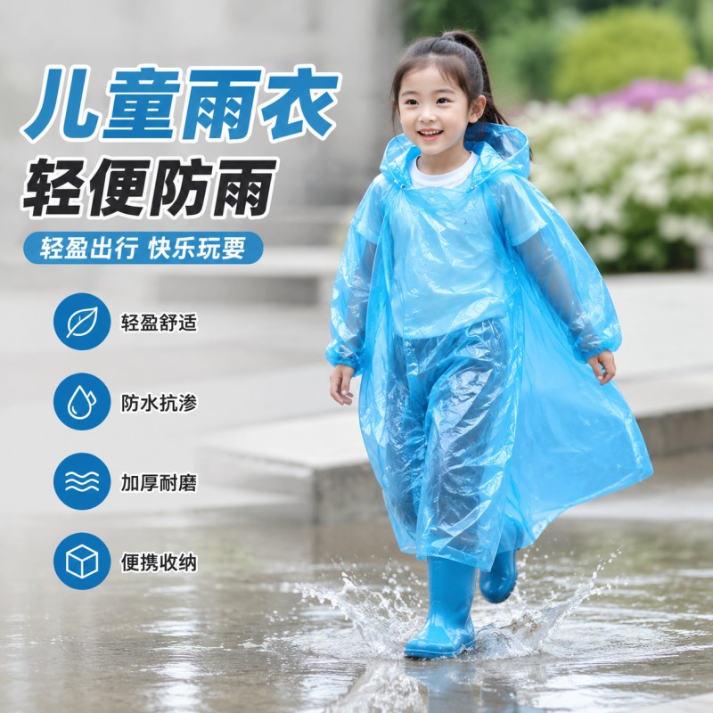 儿童分体式雨衣包脚雨裤旅游防水套装男女通用漂流专用一次性雨披