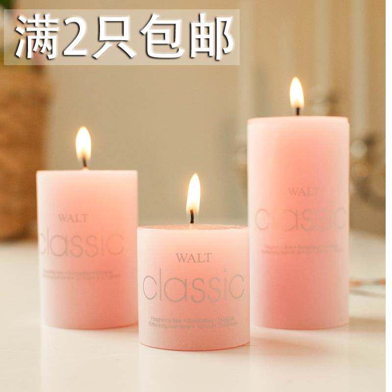 经典象牙白圆柱蜡烛家用无烟香味婚庆酒店西餐厅生日浪漫烛光晚餐