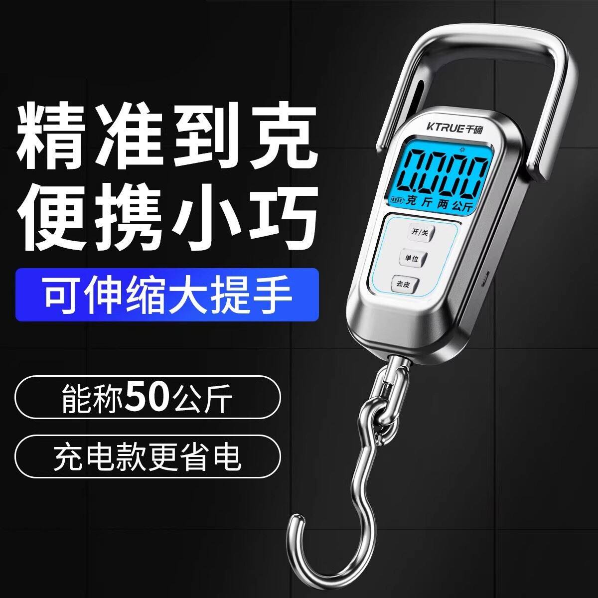 便携式手提电子秤精准家用食物小型弹簧称重器高精度公斤商用克称