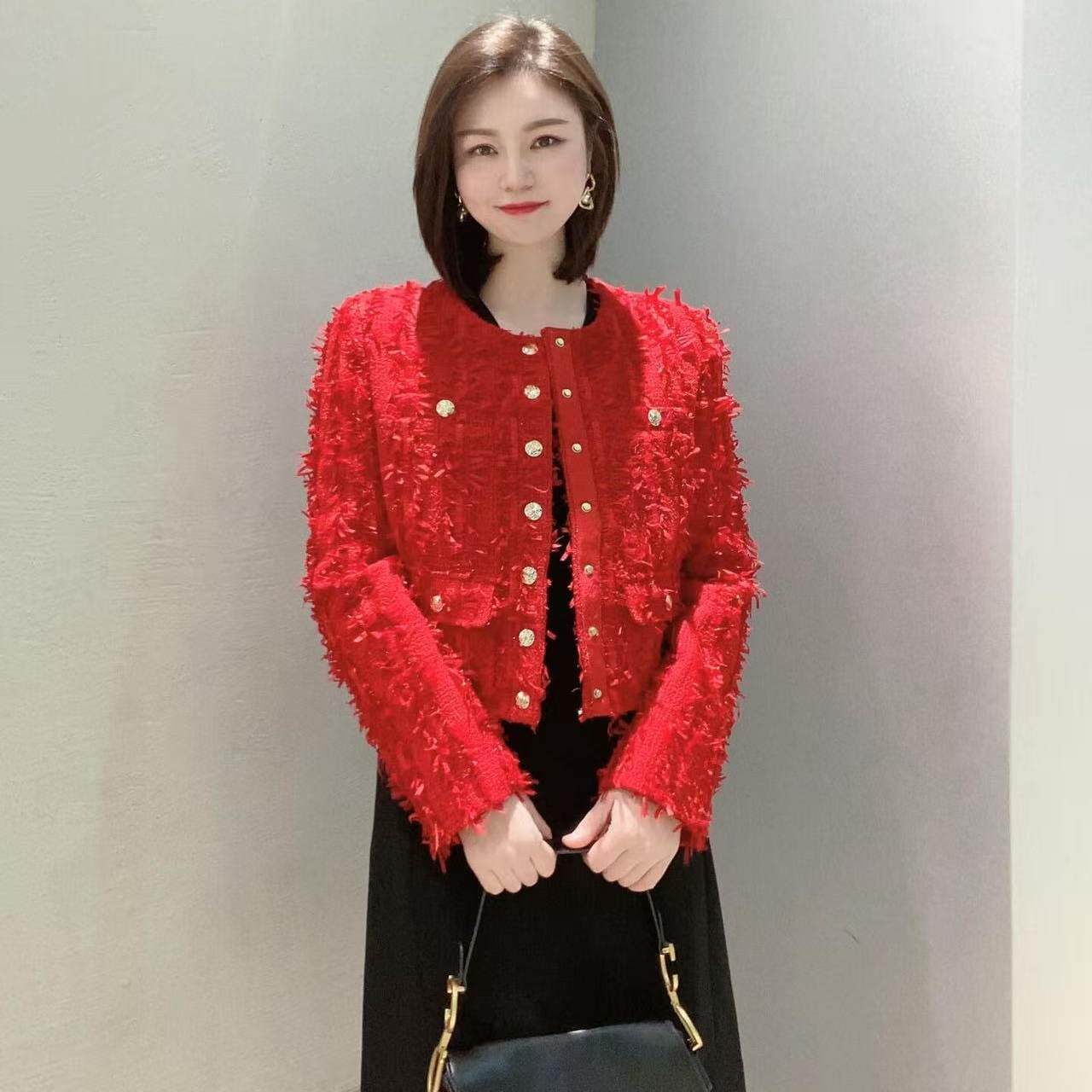 阿玛施女装正品2026春装新款通勤百搭单排扣小香风外套女5400827