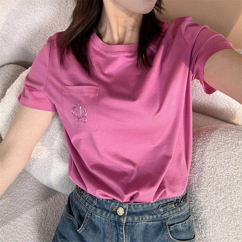 阿玛施女装正品商场同款2026夏季新款口袋圆领短袖t恤上衣530061