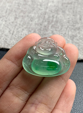 天然A货缅甸翡翠 佛公 尺寸 : 22.7-27-6.2