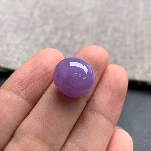 天然A货缅甸翡翠 紫罗兰蛋面 尺寸 : 14-13.1-8.4