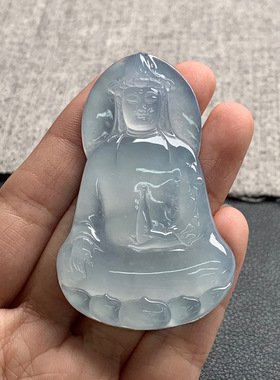 天然A货缅甸翡翠 观音 尺寸 : 6.12-38.7-5.7