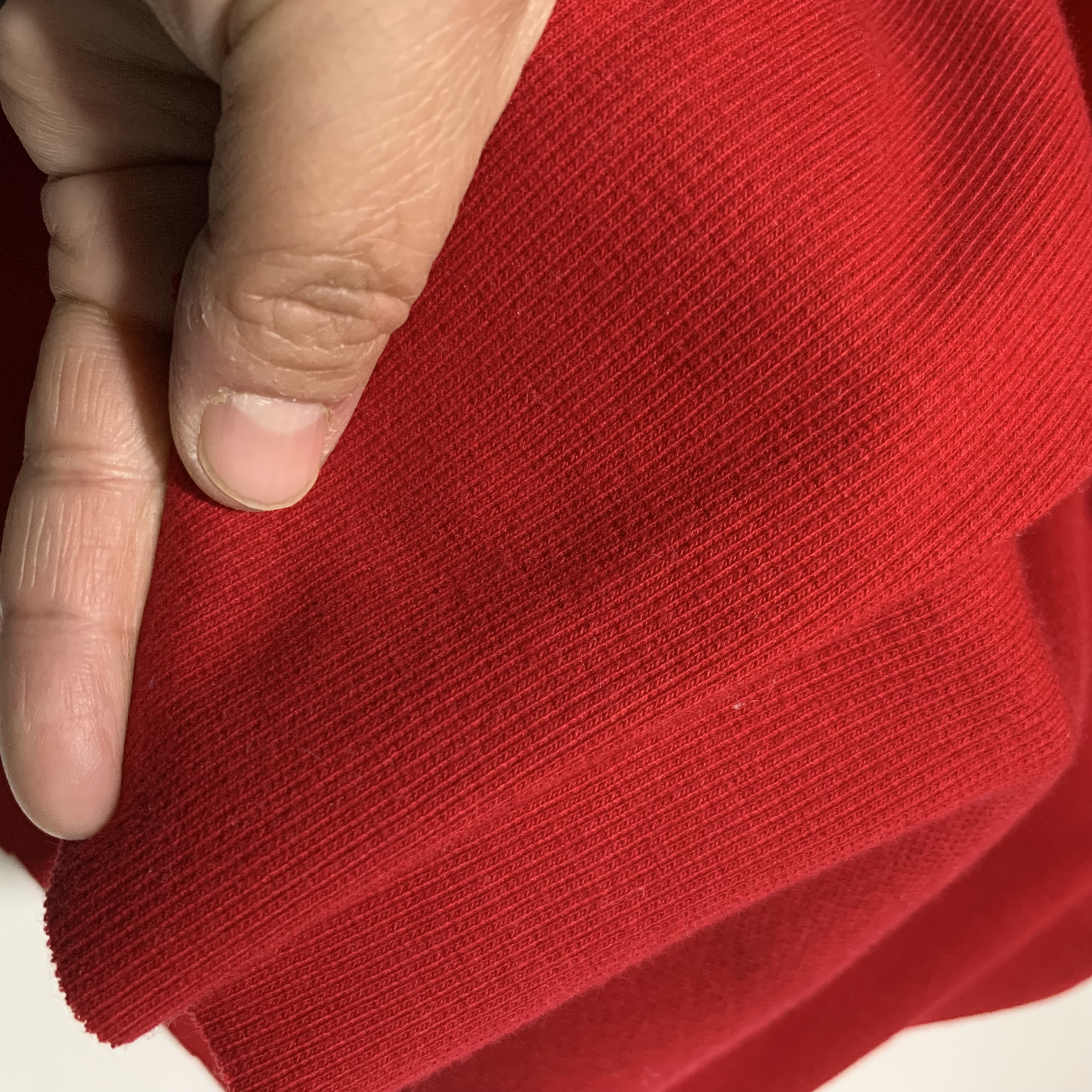 纯棉品牌红色2/2螺纹面料卫衣裤子袖口领口下摆收口用宽幅1.1米