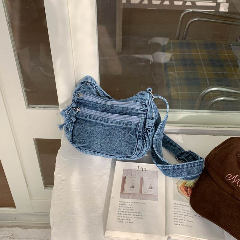牛仔布大容量女斜挎包通勤多隔层妈妈包时尚慵懒风美式做旧单肩包,箱包皮具/热销女包/男包,马鞍包,淘宝优惠券,粉丝福利购,淘宝优惠卷