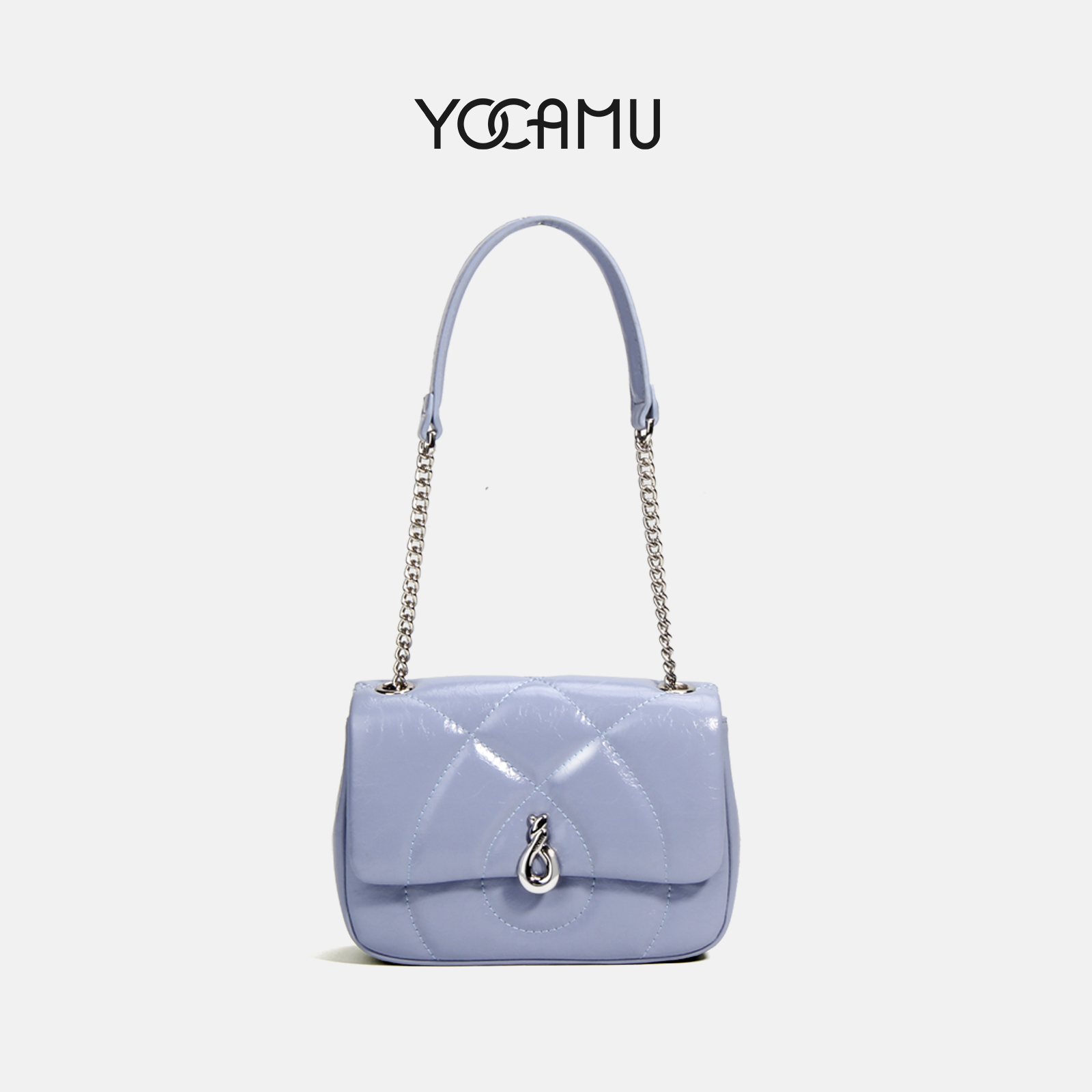 YOCAMU链条包女斜挎包牛皮百搭单肩小方包2024新款腋下包小众设计