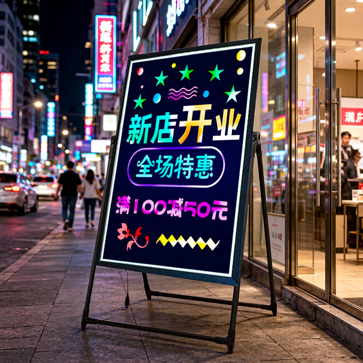 荧光屏广告牌LED电子手写夜光荧光板摆摊展示发光小黑板门口亮灯