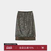 直筒秋季 superr 花朵亮片双层新款 半裙女华丽复古百搭原创设计