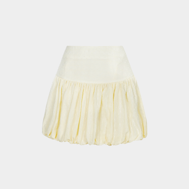 SUPERR云朵感抽褶拼接泡泡短裙