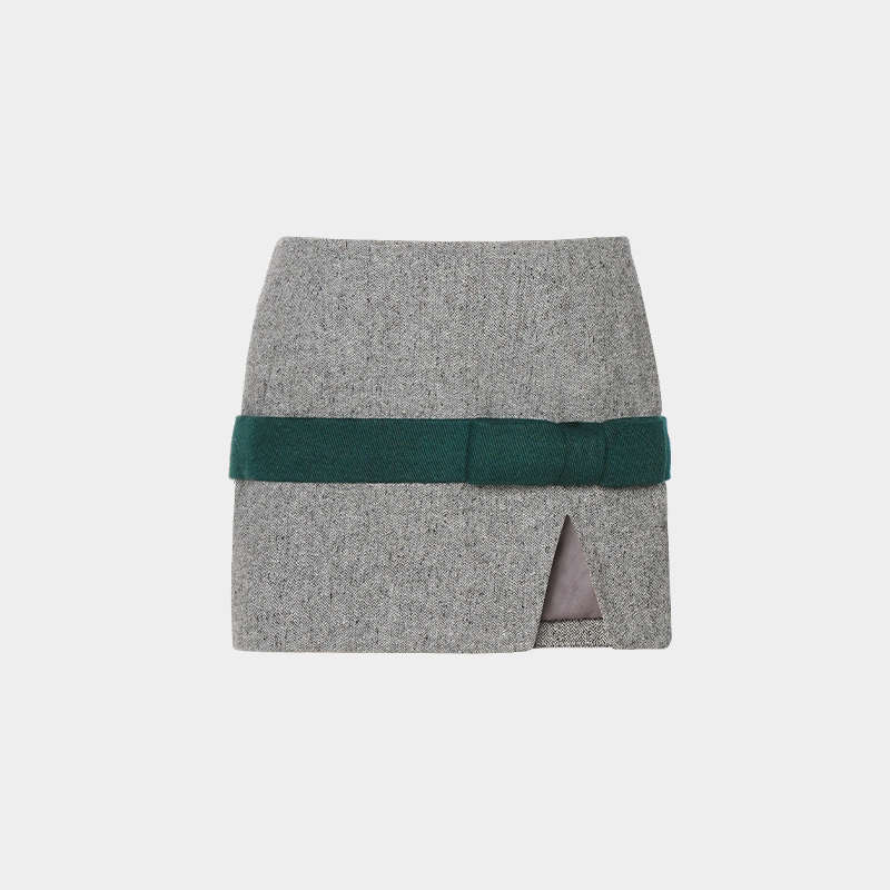 SUPERR蝴蝶结中低腰超短裙