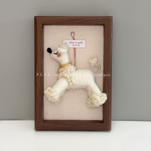 多尼古乐尼泊尔手工羊毛毡挂件可爱白色贵宾狗玩偶包挂钥匙扣车挂