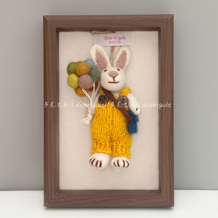 多尼古乐尼泊尔手工羊毛毡挂件黄衣气球兔子玩偶包挂钥匙扣车挂饰