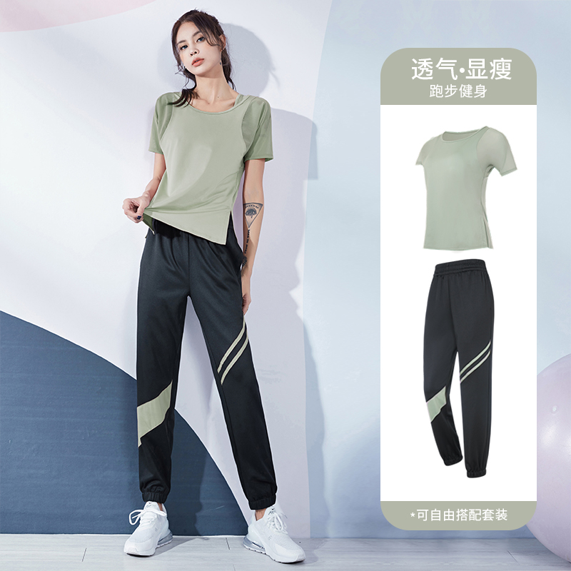显瘦专业健身房训练跑步运动套装