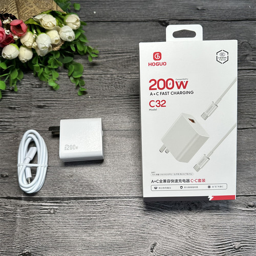 红果 C32 手机充电器套装 双口充电头type-c套装适用华为vivo充电 全兼容闪充