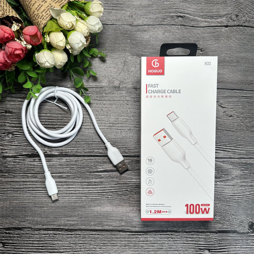 红果 H33 手机数据线 闪充线 适用苹果16 安卓苹果通用 全兼容100W 1.2米