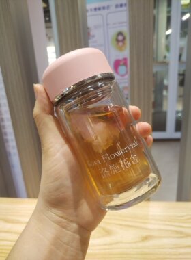 洛施花舍耐高温双层防烫玻璃杯子