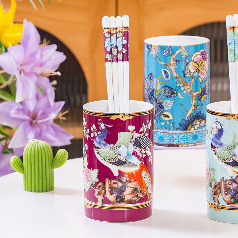 厨房多功能家用陶瓷沥水筷子筒收纳架防霉餐具创意筷子篓桶笼,餐饮具,筷子盒,淘宝优惠券,粉丝福利购,淘宝优惠卷