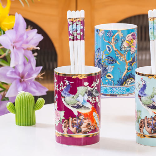 英格丽多功能家用陶瓷沥水筷子筒